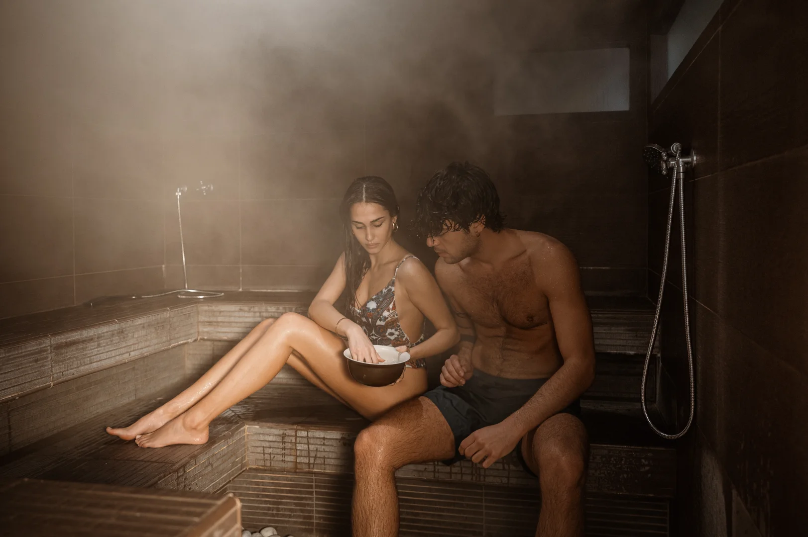 Le vasche e l'acqua della SPA Il Fienile di Ca' Virginia